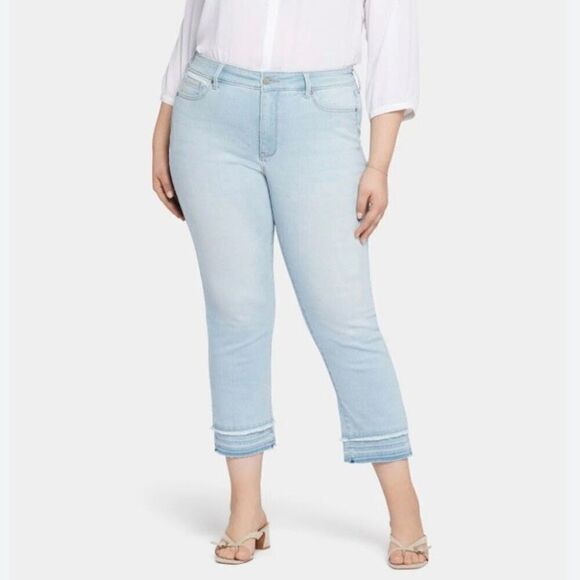 NYDJ Marilyn Straight Ankle Light Wash Attached Hem Jeans NWT Plus Size 28 - Picture 1 of 7